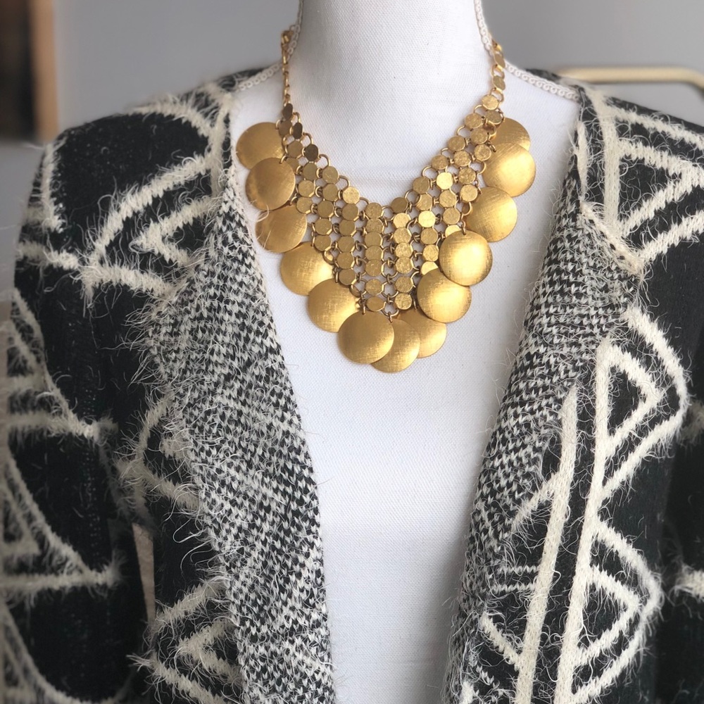 Gold Statement Necklace - image 2